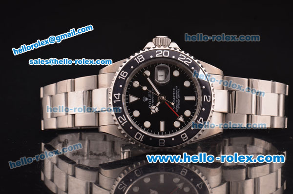 Rolex GMT Master II Automatic Movement Steel Case/Strap with Black Bezel and Black Dial - Click Image to Close